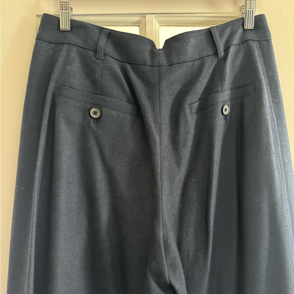 ME+EM EUC Navy double pleat Italian flannel wide leg pants - size 8 (Short) - Picture 8 of 14